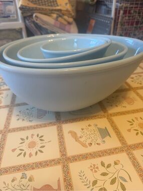 Nigella Lawson Living Kitchen egg-shaped nesting bowls in a robin's egg blue